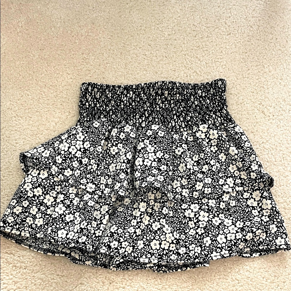 Zara Floral Black and White Girls Skirt